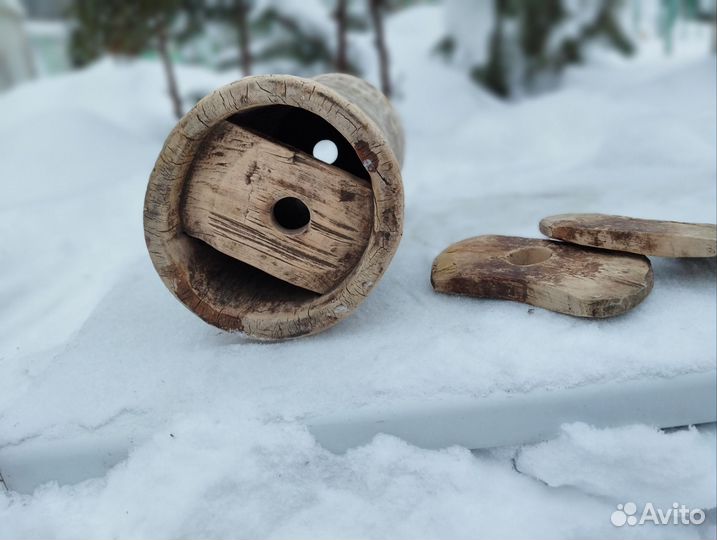 Барабан деревянный старинный от ткацкого станка