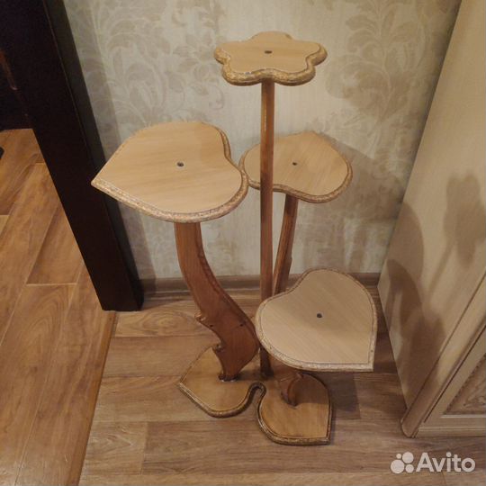 Подставка для цветов напольная деревянная
