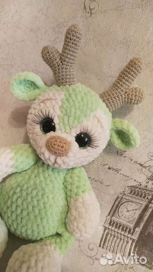Олененок, вязаная мягкая игрушка