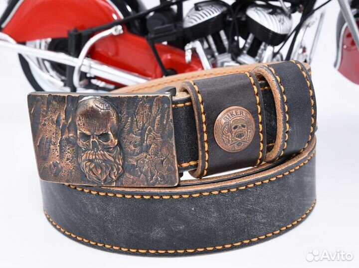 Ремень кожаный ручной работы 