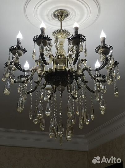 Люстра бронза+хрусталь