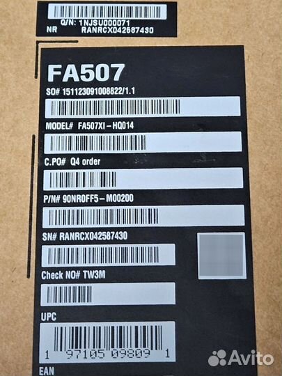Игровой ноутбук asus TUF Gaming A15 FA507XI-HQ066