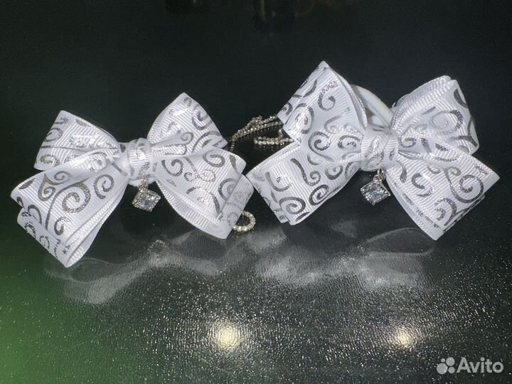 Резинка доя волос, банты ручной работы