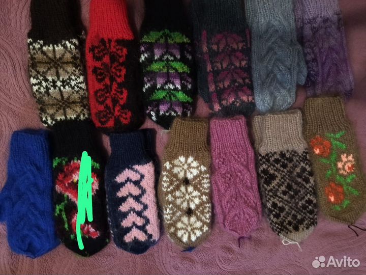 Варежки зимние женские