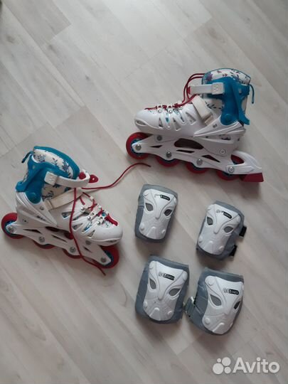 Ролики раздвижные с защитой размер 32-35