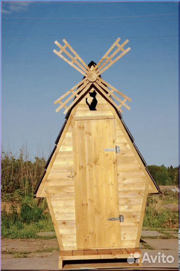 Дачный туалет деревянный с установкой тлф 456
