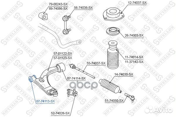 87-74113-SX сайлентблок рычага пер. Nissan Ter