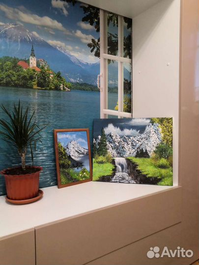 Картина маслом на холсте горный пейзаж