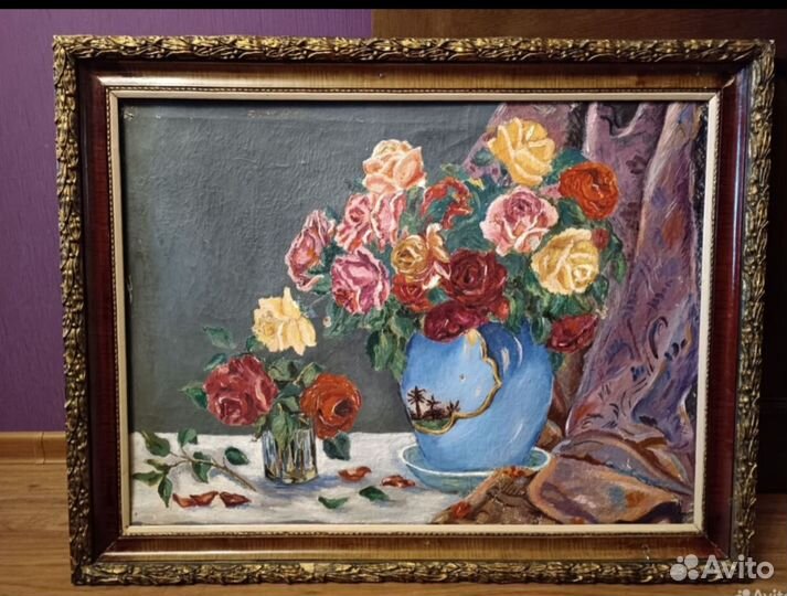 Картина маслом на холсте старинная