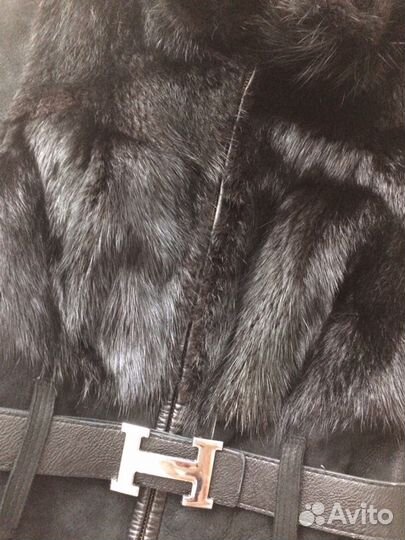 Дубленка натуральная с норкой