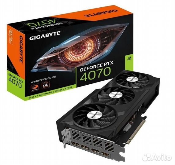 Новая видеокарта Gigabyte GeForce RTX 4070, 12гб