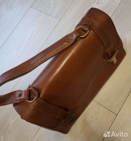 Винтажная кожаная женская сумка 33х23х14