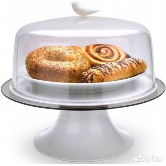 Тортовница Qualy Sparrow белая