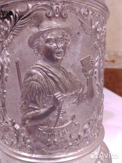 Кружка пивная. Из Германии. Старинная 1908 год