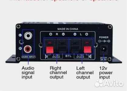 Мини - усилитель аудио 2*20вт