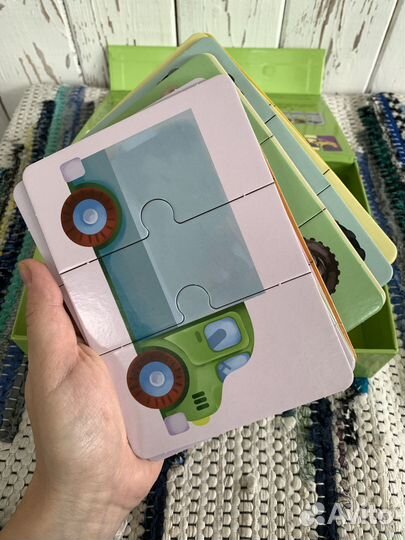 Развивающая игра карточки-пазлы