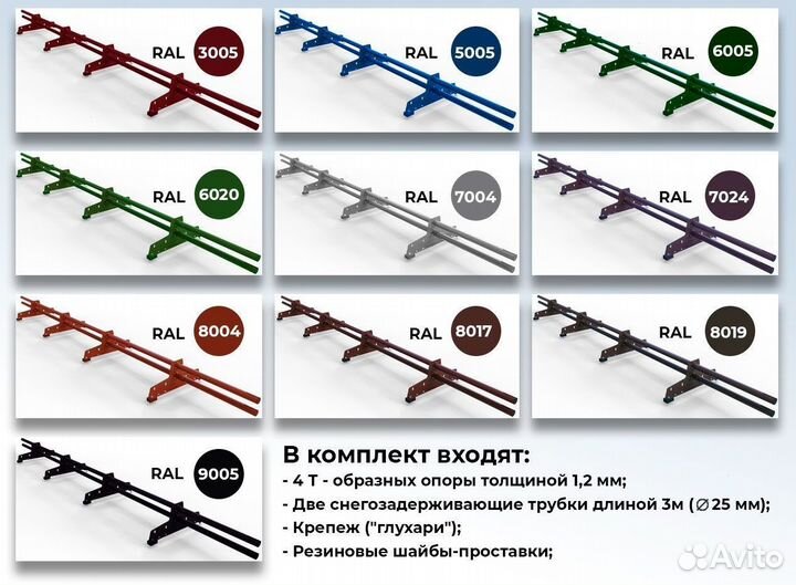 Снегозадержатели / длина 3м