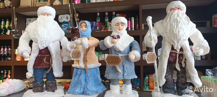 Ватные игрушки,дед мороз,снегурочка
