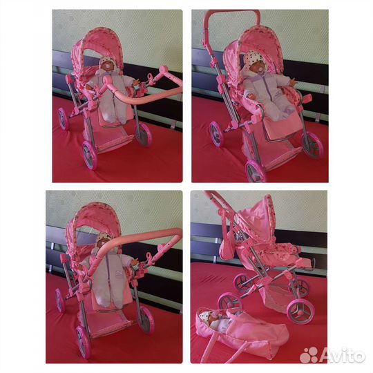 Коляска трансформер 3в1 для кукол