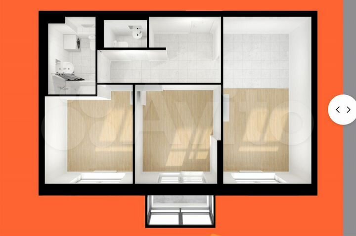 2-к. квартира, 54,5 м², 9/25 эт.