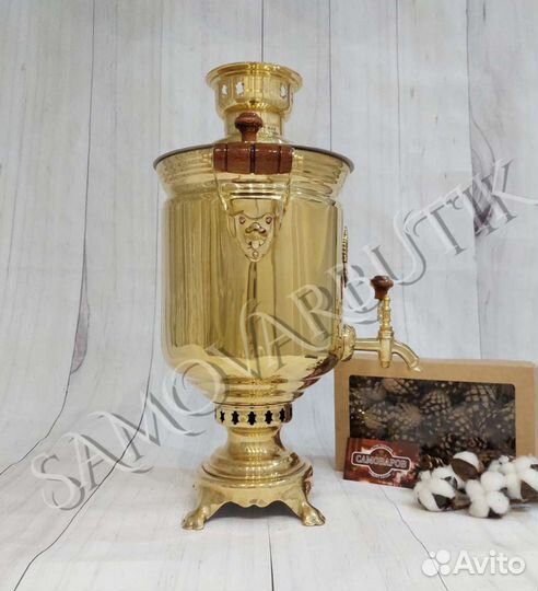 Самовар на дровах с гербом РФ. Тула. Оригинал