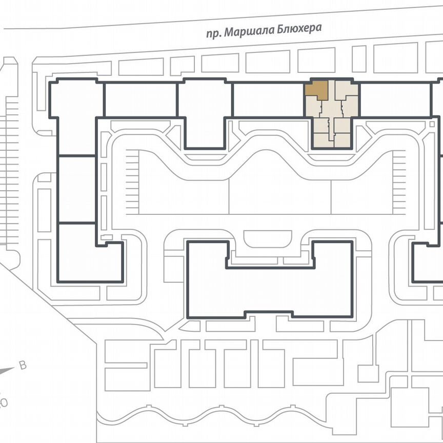 2-к. квартира, 60,9 м², 3/17 эт.