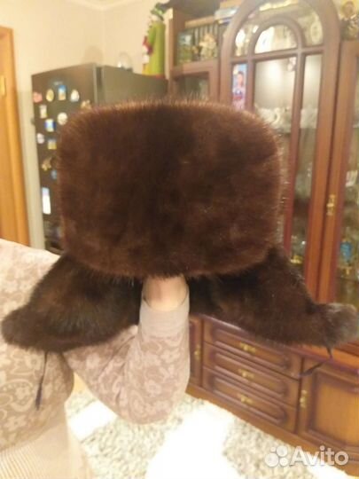 Норковая шапка мужская ушанка