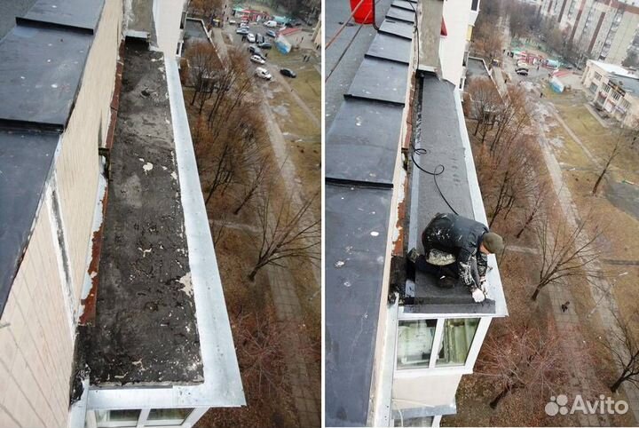 Ремонт крыши балкона