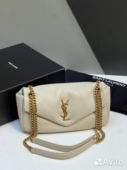 Женская белая сумка YSL натуральная кожа новая