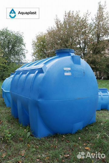 Бочка пластиковая 5000 л для жидкостей (горизонтал