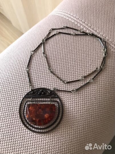 Янтарь кулон серьги