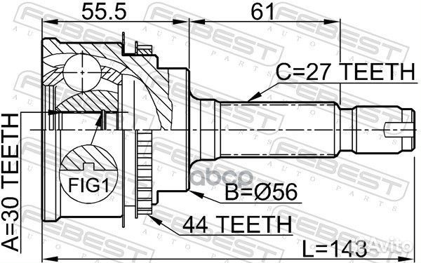 ШРУС наружный 30X56X27 subaru impreza G11 2000