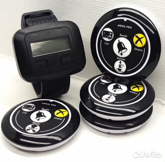 Кнопка вызова официанта, персонала с часами Эконом