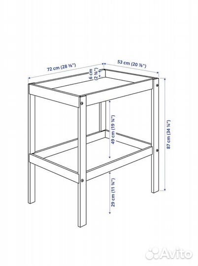 Пеленальный столик IKEA сниглар (с подстилкой)