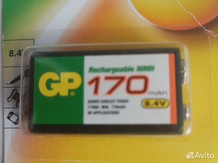 Крона батарея 9в, GP 170mah