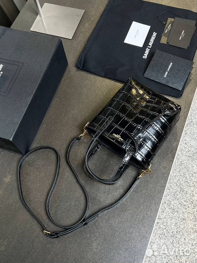 Сумка тоут Saint Laurent YSL кожа крокодил