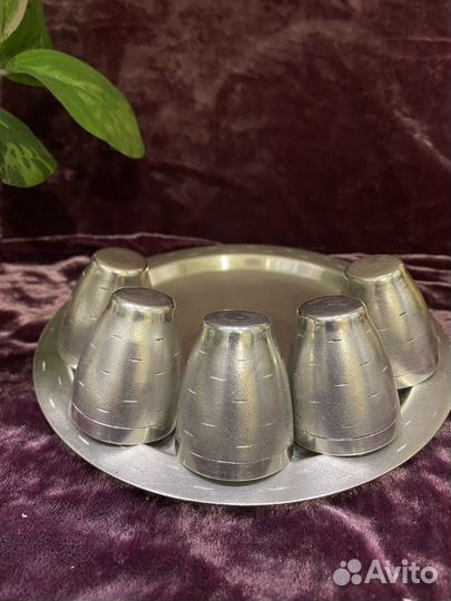 Коньячный набор мельхиор березка СССР