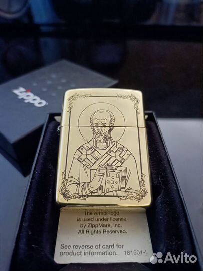 Зажигалка zippo с гравировкой Николай Чудотворец