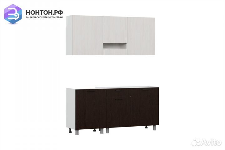 Кухня Адель 1.7 м ясень анкор светлый / дуб венге