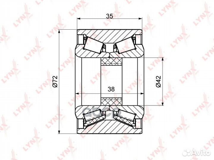 WB-1119 подшипник ступицы передний 35x42x72 SU