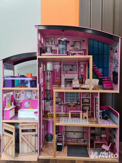 Кукольный дом для барби с мебелью