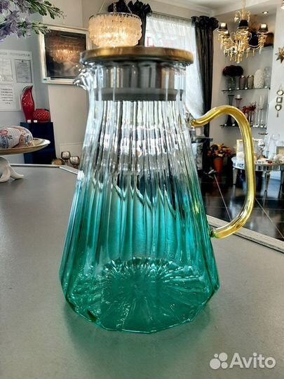 Набор питьевой, кувшин с 4 кружками, стекло