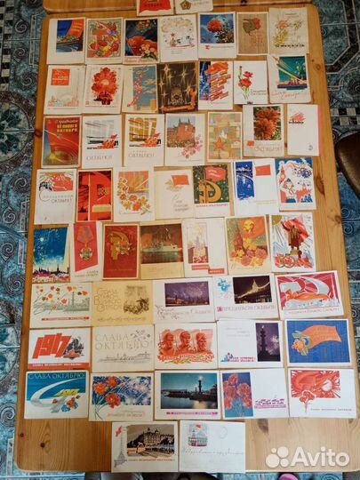 Открытки СССР. 60-х гг. Подписаны. Слава Октябрю