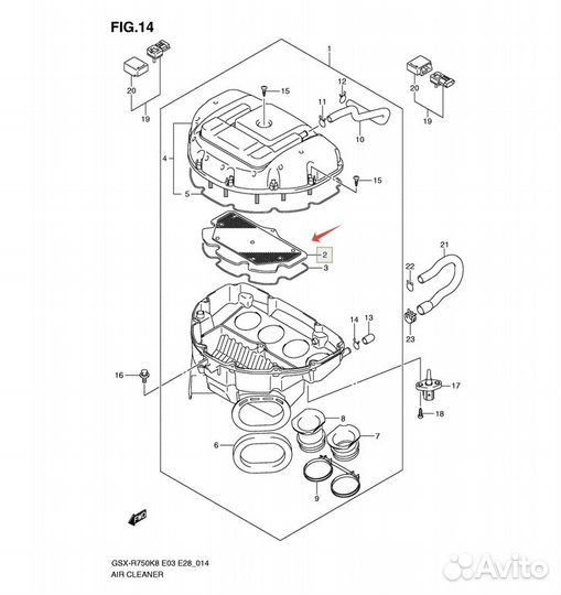 Suzuki Воздушный фильтр GSR-R600\750 K6-K9