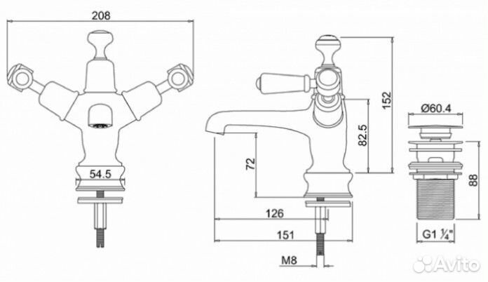 Смеситель для раковины Burlington Kensington Regent KER6