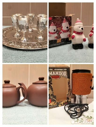 Чайник заварочный, стопки, соль-перец, фоторамка