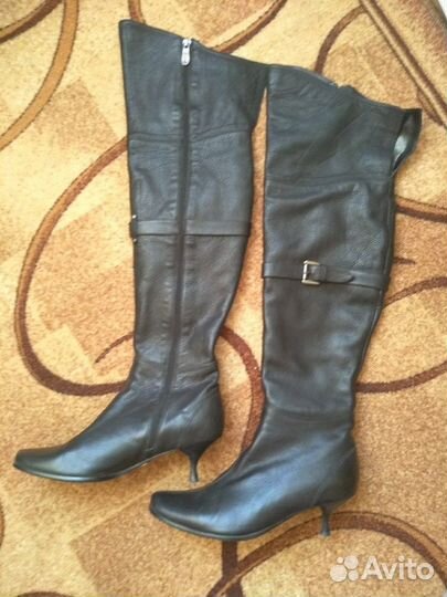 Женские демисезонные сапоги кожаные ботфорты р 38