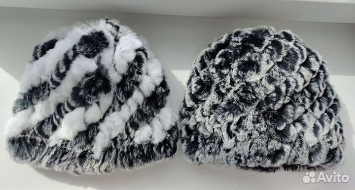 Шапка из натурального меха кролика женская