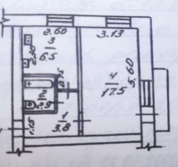 1-к. квартира, 31,5 м², 3/5 эт.