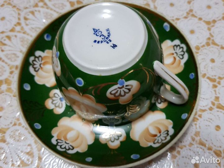 Чайная пара Вербилки, винтаж, дфз